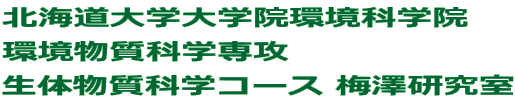 北海道大学大学院環境科学院 環境物質科学専攻 生体物質科学コース 梅澤研究室 